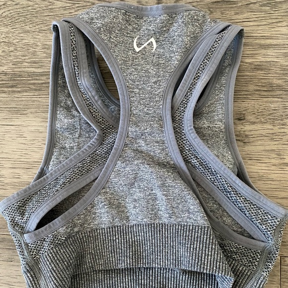 TLF React Seamless High Support Sports Bra - Charcoal Heather - Picture 3 of 3